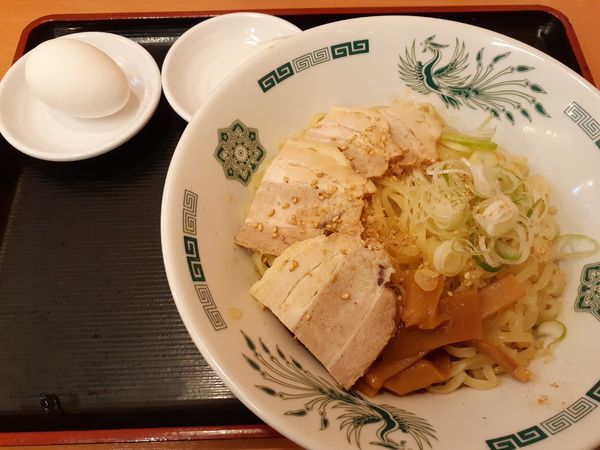 「汁なしラーメン＋３個餃子」@日高屋 天王町駅前店の写真