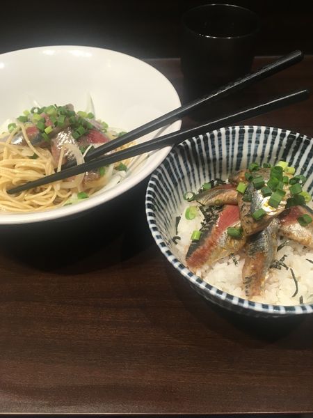 「いわしそば＋いわし丼」@寿製麺 よしかわ 西台駅前店の写真