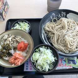 朝定食そば（冷）+大盛+鯖ごはん　バースデイカード（無料）