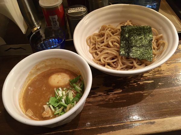 「ベジポタ味玉入り辛つけ麺（H-1 極太胚芽麺）」@つけ麺 えん寺 吉祥寺総本店の写真