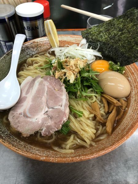 「渡り蟹出汁冷やしまぜそば塩大盛り」@覆麺 智の写真