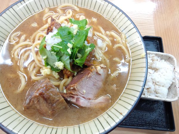 「太肉麺（仮）８００円プチライス付」@仮麺中(角打ち わかさや)の写真