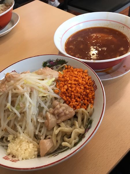 「[限定] 辛いつけ麺」@鷹の目 獨協大学前本店の写真