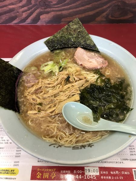 「ラーメン650円➕中盛(100円)」@ラーメンショップ幸手 金田亭の写真