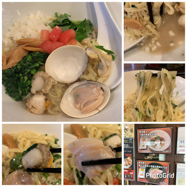 「【5月限定】３種の貝鮮まぜ麺..～ゆず山葵添えて～」@らぁ麺屋 つなぎの写真