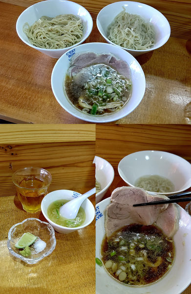 「『昆布水つけ麺+合い盛(¥950+150)』」@らーめん 波の花の写真