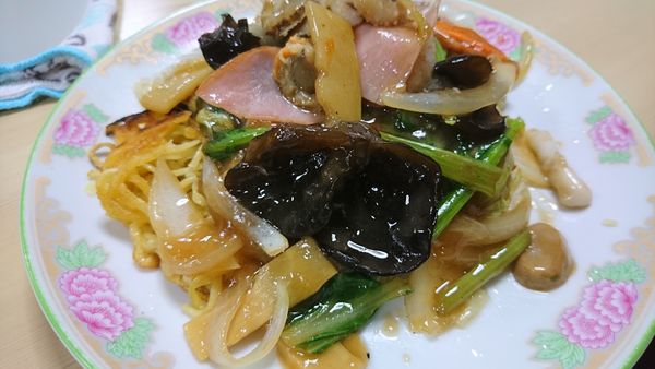 「ひびき特製あんかけ焼きそば、白ライス」@中華飯店 響の写真