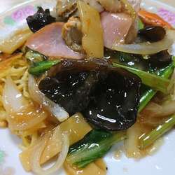 ひびき特製あんかけ焼きそば、白ライス