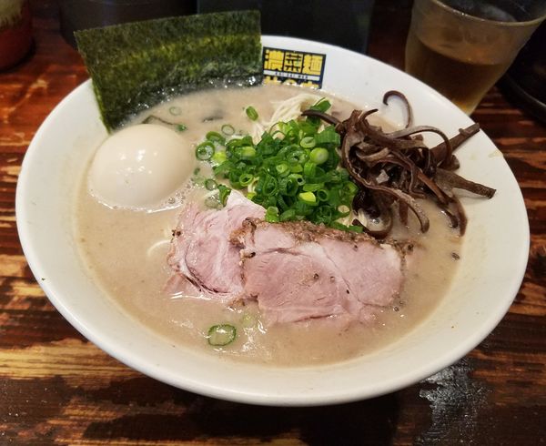 「博多そば(バリカタ)¥750+味玉¥100」@濃菜麺 井の庄の写真