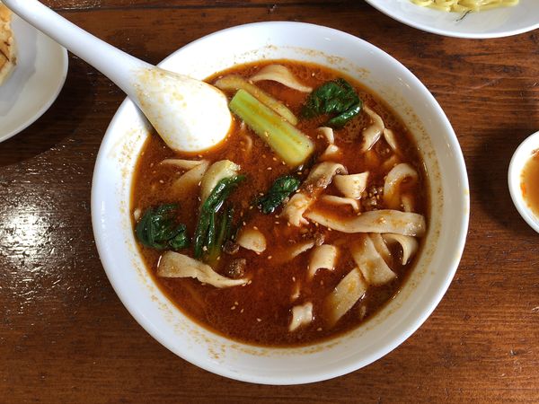 「マーラー刀削麺(辛口)＋ピリ辛焼餃子」@独一処餃子 行徳店の写真