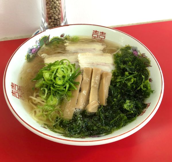 「中華そば¥800&あおさのり¥100」@中華そば 竹千代の写真