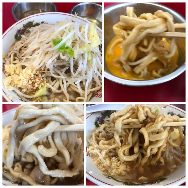 「ラーメン850円 生卵50円  ニンニクアブラ」@ラーメン英二の写真