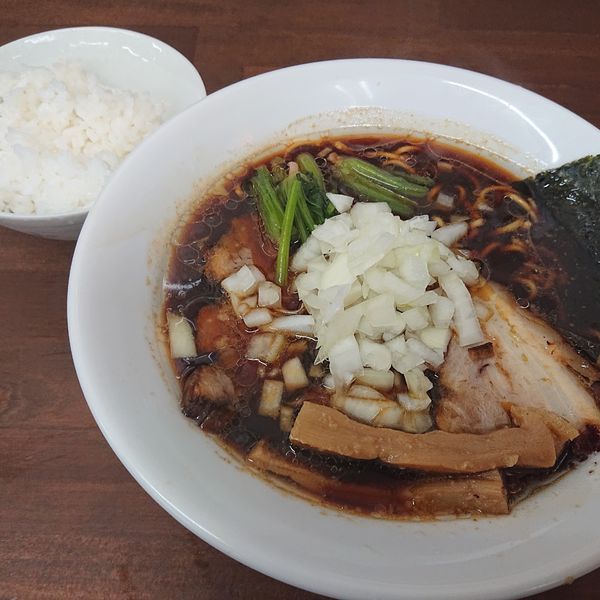 「限定 竹岡ら～めん850円、小ごはん100円」@4代目松屋食堂の写真