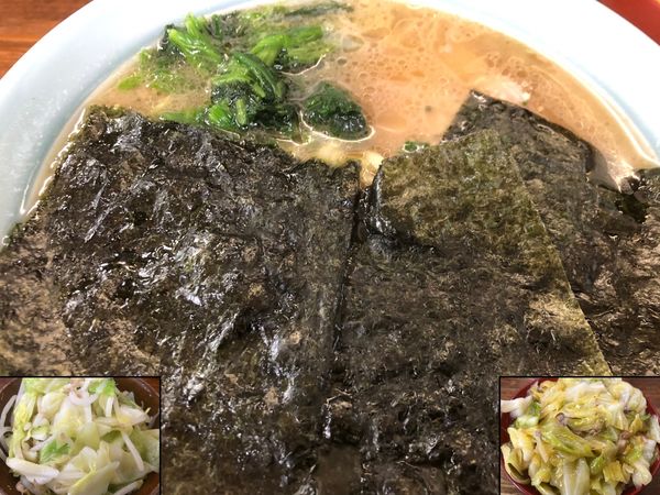 「ラーメン（中）＋キャベチャー＋温野菜」@横浜家系ラーメン上々家の写真