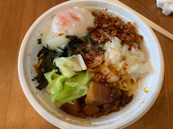 「辛味噌混ぜそば(テイクアウト)」@麺店 やす八の写真