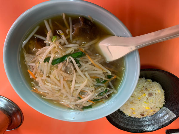 「もやしそば半チャーハンセット」@金華楼 橋本店の写真