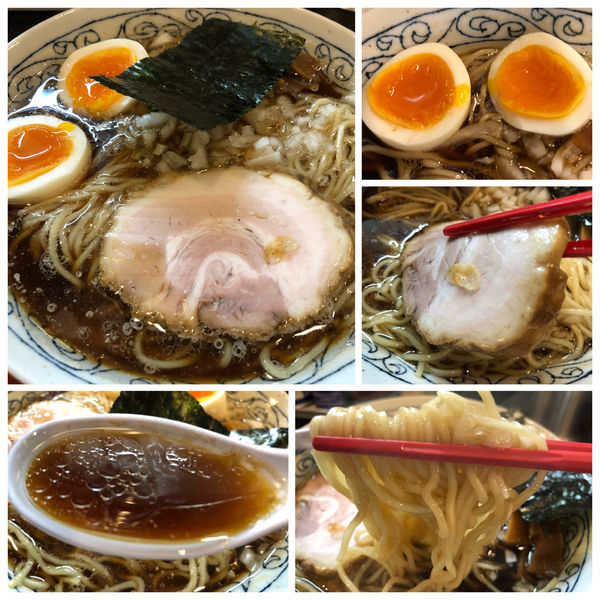 「【限定】八王子風中華そば(大)750円 SNS味玉」@まるふじ食堂の写真