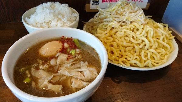 「特つけそば+特盛+ライス」@麺 池谷精肉店の写真