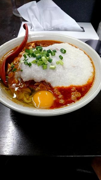 「限定月見とろろ麻婆麺950円麺特大100円」@元祖旨辛系タンメン 荒木屋の写真