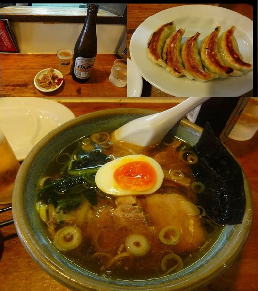 「中華そば麺硬め/餃子」@佐野ラーメン たかのの写真