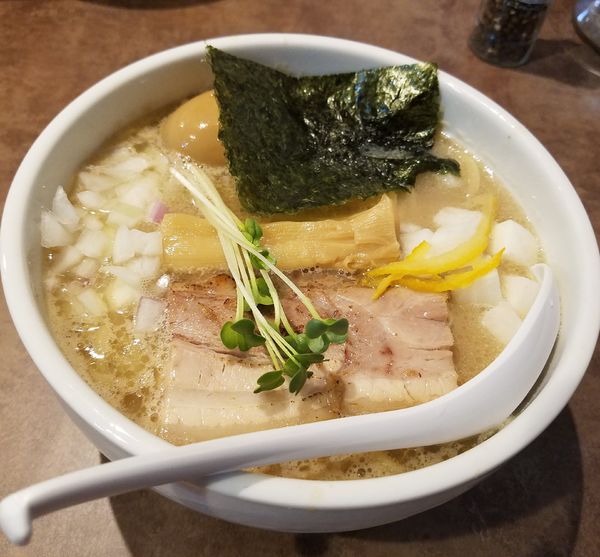 「濃厚ホタテそば¥900+味玉¥100」@NOODLE VOICEの写真