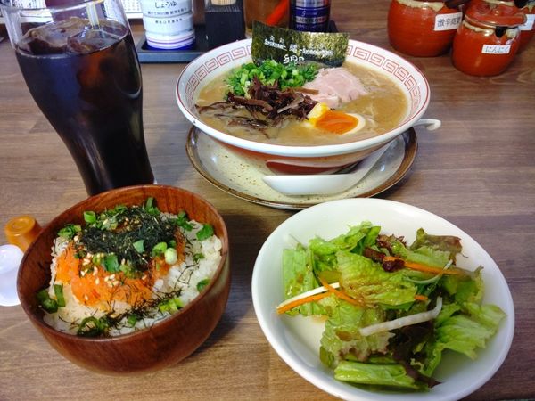 「響らぁめんセット(明太子めし・アイスコーヒー)1,210円」@らーめん居酒屋 響の写真