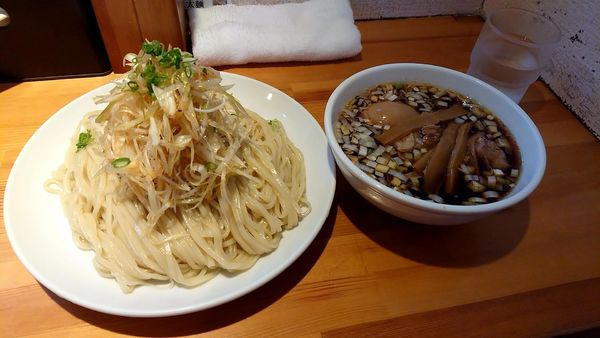 「つけ麺(細麺)ネギ&玉子トッピング」@らぁめん りきどうの写真
