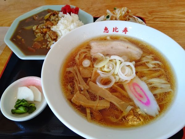 「熟成豚カレーセット(醤油・並盛150g)980円＋手打60円」@恵比寿の写真