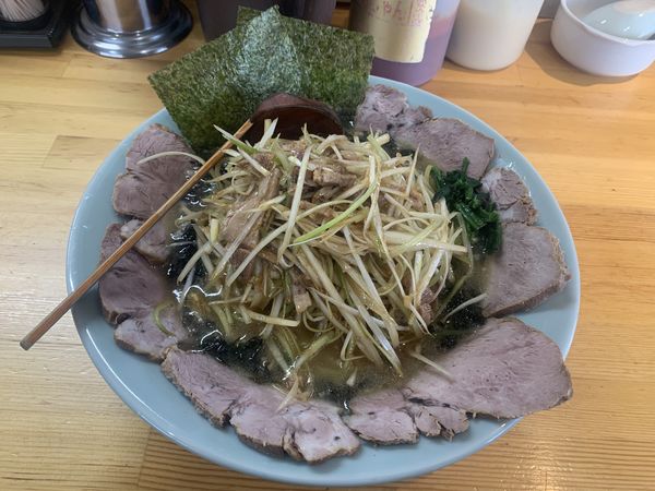 「バラのりネギチャーシュー麺　ネギ増し」@ラーメンショップ 椿 上彦川戸店の写真