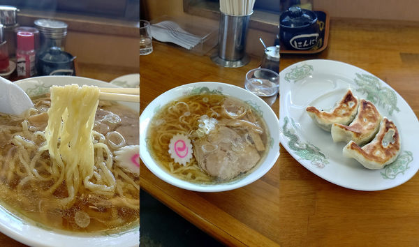 「『手打ラーメン+手作餃子3ケ(¥600+240)』」@佐野らーめん 龍麺の写真