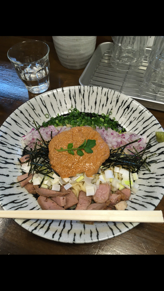 「あん肝まぜそば」@CLAM＆BONITO貝節麺RAIKの写真