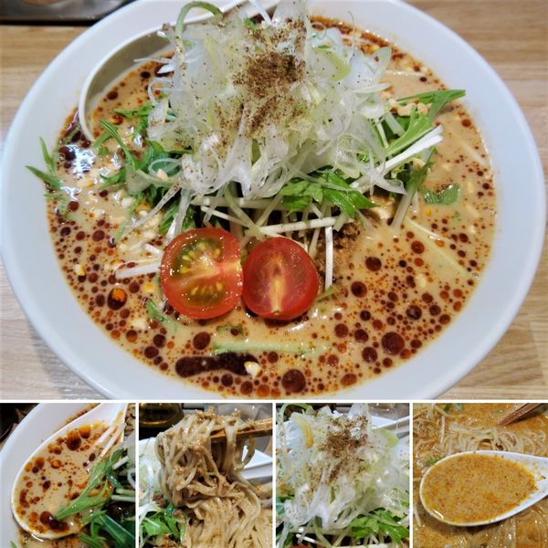 「冷やし担々麺(大盛)　1100円」@中華ソバ ビリケンの写真