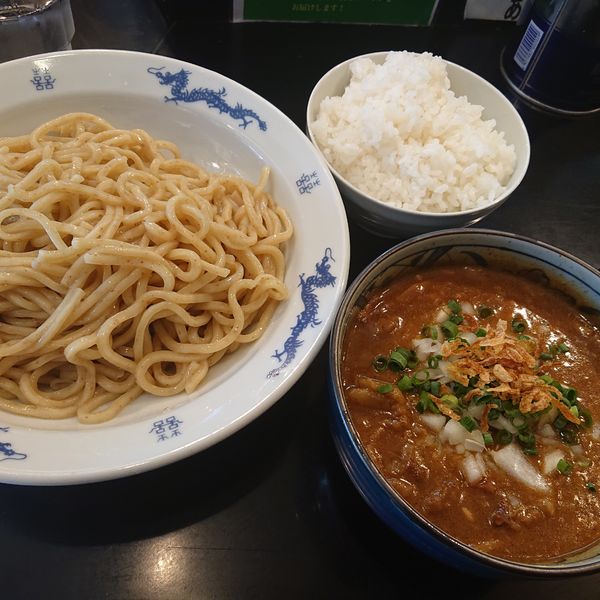 「限定 牛すじカレーつけ麺850円、ライス150円」@麺家 うえだの写真