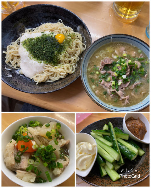 「【5月限定】とろろシャバつけ麺 C ＋牛縞腸煮」@MENYA 食い味の道有楽の写真