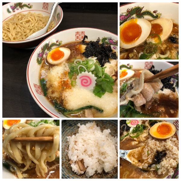 「【限定】味玉肉汁とろろつけ麺 950円 追い飯付き」@中華麺きなりの写真