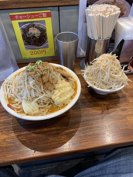 「雷味噌特（1200円）プラス野菜マシマシ（100円）」@雷 北松戸本店の写真