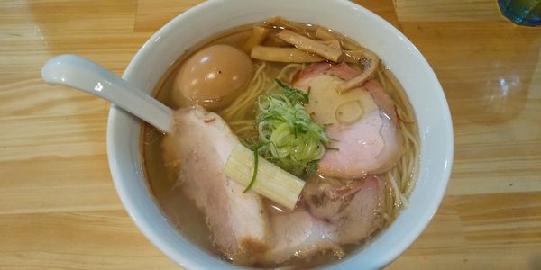 「ラーメン塩850円大盛り50円味玉100円」@川の先の上の写真