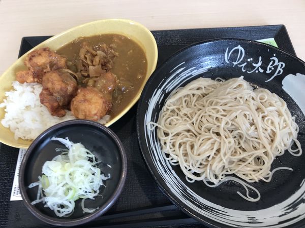 「もりそば　唐揚げカレーセット　690円」@ゆで太郎 加須上種足店の写真