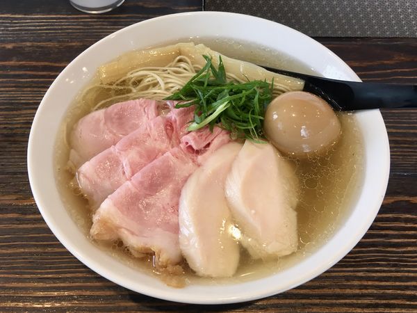 「特製中華そば 塩 → 肉めし」@中華そば 向日葵の写真