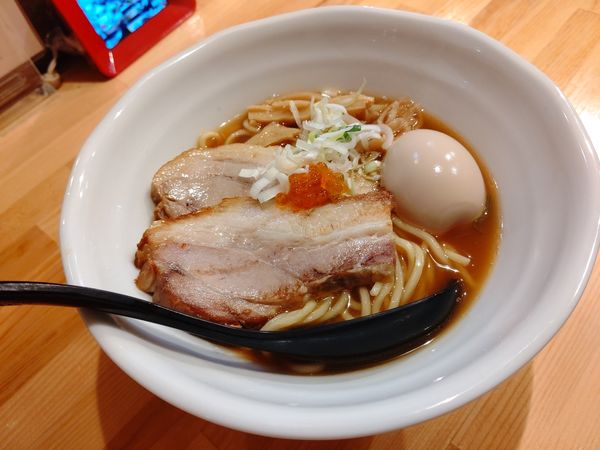「群馬県産の魚だし醤油山賊麺800円＋得トッピング250円」@上州山賊麺 大大坊の写真