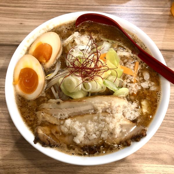 「【限定C】江戸甘味噌ラーメン味玉付き ￥1000」@くじら食堂 nonowa東小金井店の写真