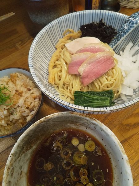 「つけそば淡麗醤油900円炊き込みご飯150円」@中華そば きなりの写真