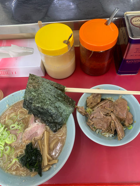 「らーめん＋チャーシュー丼」@ラーメンショップ 牛久結束店の写真
