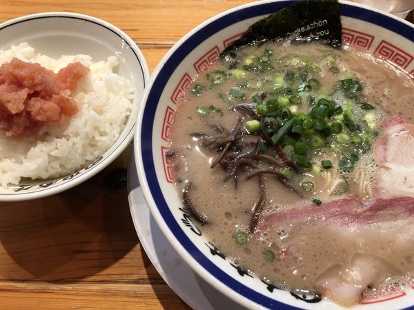 「ラーメン　明太ご飯」@博多長浜らーめん 田中商店の写真