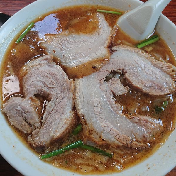 「みそらんしゅうチャーシュー935円餃子365円半ライス110」@御食事処 やちよの写真