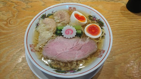 「ちょっとずつワンタン麺(白だし)」@キング製麺の写真