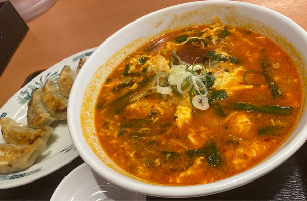 「大宮担々麺餃子(6個)セット860円」@日高屋 下井草駅前店の写真