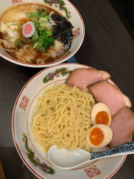 「味玉肉増し肉汁とろろつけ麺」@中華麺きなりの写真