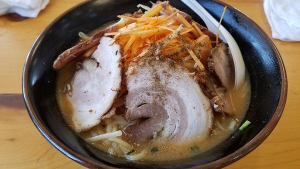 「ねぎ味噌チャーシュー」@くるまやラーメン 塩尻店の写真