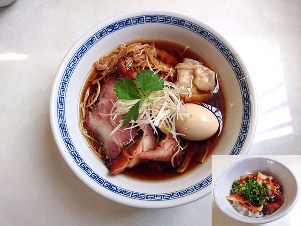 「限定 宮崎地頭鶏の純地鶏そば+焼豚丼」@中華蕎麦 一無庵の写真